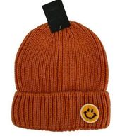 Do Everything In Love Smiley Face Beanie Orange One Size NWT