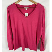 NWT Charter Club Pink Long Sleeve Tshirt Size XL