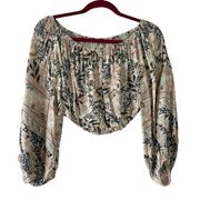 Spell & The Gypsy Pearl Oasis Off the Shoulder Cropped Floral Blouse Size Small