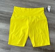 BP Yellow Biker Bike Shorts Size L NWT Tight High Rise A7