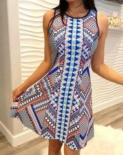 Round neck multicolored dress