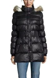 Laundry by Design Black Quilted Faux Fur Puffer Jacket M