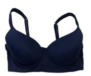 Nautica Intimates Size 38D Lightly Lined Bra Underwire Adjustable Straps Navy