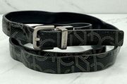 Calvin Klein Reversible Black Logo Faux Leather Belt Size XL Womens