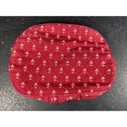 Oscar De La‎ Renta Zip Cosmetic Bag Accessories Red and Gold Vintage