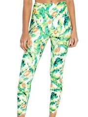 New  Sweat Green and Yellow Palm Leaf Leggings Size Medium