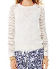 Lilly Pulitzer Crewneck Blythe Cotton Pullover Sweater White Medium