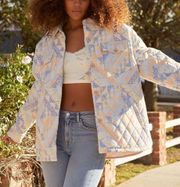 Quilted Floral Patternblock Shacket M