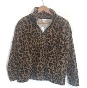 NWT Charming Charlie Animal Print 3/4 zip Sweater