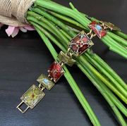 Vintage LIZ CLAIBORNE Enameled Link Bracelet