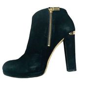 Michael Kors Haven Bootie Black Suede Ankle Boots