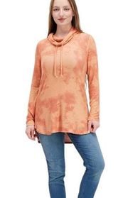 NWT Cowl Neck Lightweight Sweatshirt Top Orange Women’s XL NEW