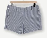 Sandro Seersucker blue white stripe Shorts sz 8