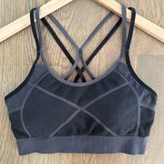 Champion Duo Dry Multi-Strap Sports Bra in Charcoal Grey and Black Size Large