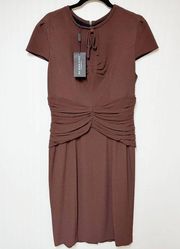 Prorsum Womens Tie Neck Crepe Dress Brown Size 46 US 12