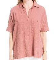 Max Studio Top Collared Button Down Rose Solid Shirt Size XS NWT $78.00