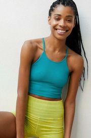 NEW FP Movement Cropped Run Ribbed Tank in Teal Green - M/L