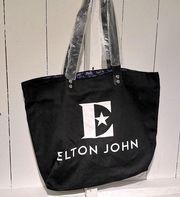 NEW Elton John VIP Black Purple Tote Bag Star E Canvas Collector Bag