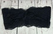 Free People  Intimately Bandeau Bra Lacey Looks Small Strapless Black Floral New