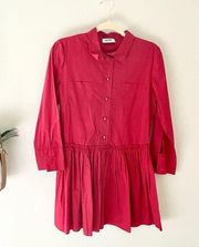 Vintage Moschino Cheap and Chic Red Long Sleeve Empire Waist Tunic in Size 12