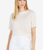 Vince Multi Stripe Linen Boyfriend Tee Short Sleeve Women’s Medium