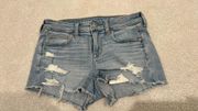 American Eagle Outfitters Next Level Stretch High Rise Shortie Jean Shorts