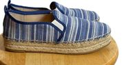 J. McLaughlin Blue and White Striped Espadrilles