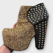 Handmade Havana Last Spike Studded Heeled Booties