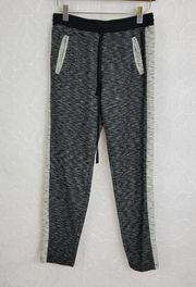 Lou & Gray Womens Pants Sz XS Black Stripe Elastic Waist Drawstring Sweat Jogger