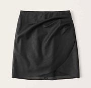 Faux Leather Bunched Skirt