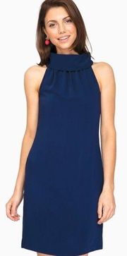 Sail to Sable Cowl Neck Shift Dress in Blue Size S