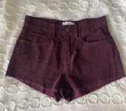 Kendall & Kylie Burgundy Corduroy Shorts