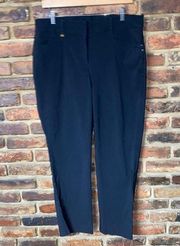 JM Collection Black Stretchy Slim Fit Chino Dress Trouser Pants Women's Size 14S