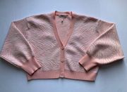 NWOT BCBG Generation Medium Cardigan Pink and White Zebra Stripes Soft Cropped