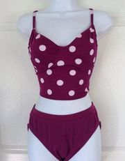 SUN STREAK BY NEWPORT NEWS SUN STREAK BY NEWPHIGH WAIST RETRO BIKINI SET SIZE: S