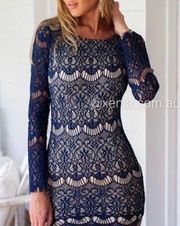 Xenia Boutique Navy Lace Dress