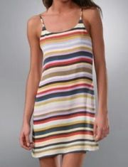 Alice + Olivia Kaleigh Silk Striped Tank Mini Slip Dress | Small