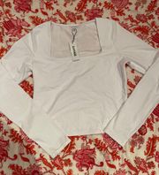 square neck long sleeve top