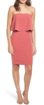 Pink Classic Strapless Sheath Dress Size M NWT