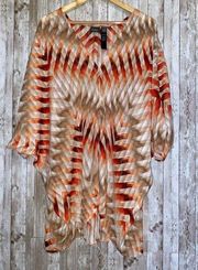 Women's Traveler's Collection by Chico's Boho Chevron Fiery Colors Sheer Coverup