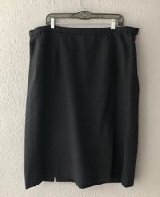 100% Wool Dark Gray Skirt -  Plus 20W