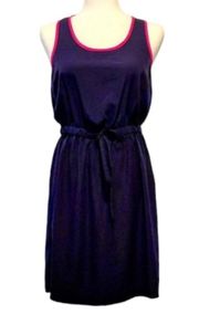 Blue Hot Pink Tank Sleeveless Dress Mini Lightweight M