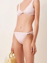 Solid & Striped Jade Knotted Bikini Bottom in Ballet Rib S NWT