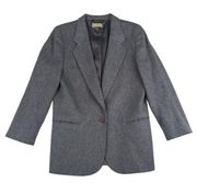 Vintage L.L. Bean Wool Cashmere Single Button Blazer Jacket - Women's Size 10