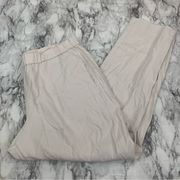 J.Jill Linen stretch pull on pants Beige Tan Size Large Minimalist