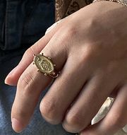 Gold  signet Ring/gold over Sterling Silver