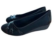 CL by Laundry | Ballet Wedge belt detail black size 9.5 wide
