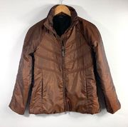 Athleta Metallic Brown Puffer Jacket