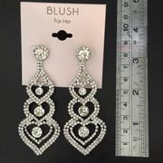 New elegant blush crystal earrings 3”