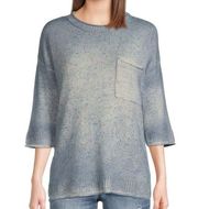 Democracy Wool Blend Blue Speckled Drop Shoulder Sweater Womens Size Medium